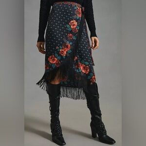 Farm Rio X Anthropologie Fringe Wrap Skirt